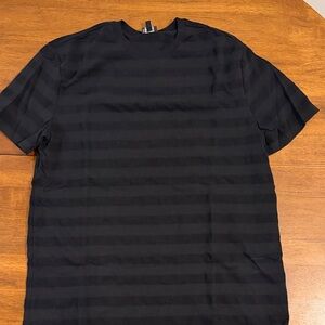 Express Men's Black Horizontal Stripe Crew Tee